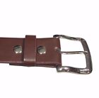 Men s Plain Brown Leather Casual Dress Belt With Silver Buckle