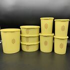 Vintage Yellow Tupperware Set Of 8 Servalier Retro Nesting Canisters