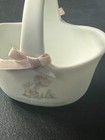 Vtg 1987  Precious Moments Miniature Porcelain  happy Easter  Basket  hs 4-3 