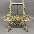 Vintage Ornate Brass Easel Plate Picture Art Book Holder Display Stand 10 25  