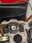 Vintage Cameras And Accessories Lot W manuals Bag Etc Not Tested 