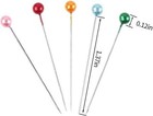 480 Pearl Head Pins   Straight Pins For Sikh Turban  Sewing  Dressmaking   Diy