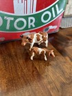 Htf Retired Hagen Renaker Guernsey Cow With Black Horns And Calf
