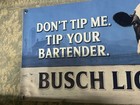 Busch Light Cow Bartender Banner 40x24 Funny Beer Bar Mancave Farm Garage Wall