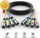 20 Ft 4 Channel Xlr Snake 4 Colored - Premium Xlr Male To Xlr Female Snake Cable