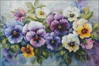 Delicate Pansies - Diy Chart Counted Cross Stitch Patterns Needleworks Dmc Color