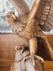 Vtg Carved Wood-look Majestic American Eagle Sculpture Patriotic Folk Art Large 