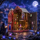 3d Wooden Book Nook Kit - Arcane Spire Castle Puzzle  Led Miniature Decor  Fanta