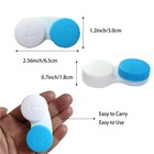 12 Pcs Contact Lens Case Holder Box Soak Storage Kit White Blue Container
