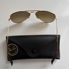 Vintage  Rare Ray-ban 58014 Aviator Sunglasses Gold Frame Smoke Lenses W case