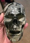 Flash Sale  Large Hand Carved  singing  Skull Genuine Gemstone Statue  Carving  