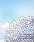 Spaceship Earth Epcot Watercolor Disney World Wall Art Geosphere Travel Poster