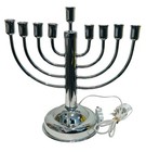 Aviv Judaica  917 Classic Electric Hanukkah Menorah 12 x12 5 x6  Polished Chrome
