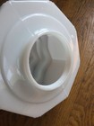Vintage 1930s Art Deco Milk Glass Skyscraper Ceiling Light Shade 7 5  Octagon