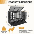 47  Dog Cage Crate Large Kennel Heavy Duty Pet Playpen Portable W tray  wheels