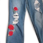 Hollister Jeans Womens 3 Regular High Rise Vintage Straight Ripped Embroidered