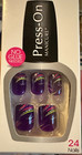Impress Gel Manicure Press On Nails Purple With Accents Glitter