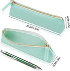 5 Pack Pencil Case Leather Pouch Slim Stationery Zipper Cute Pen    