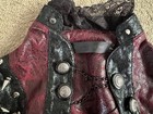 Red Night Gothic Victorian Ruffle Lace Shrug Bolero Burgundy Black Os