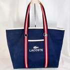 Lacoste Canvas Large Tote Bag With Pouch  Large Capacity A4 Storage