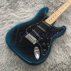 Us Stock Custom Blue Burst St Electric Guitar Solid Body Maple Fretboard Tremolo