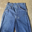 Vintage 1950s Denim Blue Jeans Pants Dungarees High Waist Carpenter Sportswear