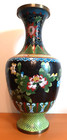 Large Antique Vintage Chinese Cloisonne Vase Pomegranate Flowers