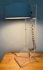 Vintage 1960s White Metal Acrylic Lamp Mid Century Modern Mcm Lighting Sonneman