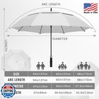 Zomake Golf Umbrella 62 Inch White Windproof Double Canopy Heavy Duty