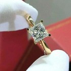 1 Ct Princess Cut Natural Diamond Solitaire Wedding Ring 14k Yellow Gold 6 7 8