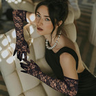 Lace Gloves For Women Long Lace Gloves Elbow Length Gloves Opera Gloves Black