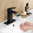 Bathroom Basin Faucet Single Handle Waterfall Sink Vanity Mixer Tap With Cover