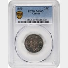 Canada  1950 George Vi 25 Cents  Pcgs Ms 65