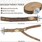 8-piece Set Natural Wood Bird Perches - Wooden Parrot Stand With Fork Toys  Hang