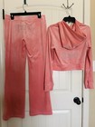 Juicy Couture Size M Velour Tracksuit Bling Hoodie   Pants Strawberry Ice Nwt