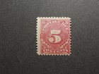 Us Stamp  Scott No J 41  1895 5c  Postage Due   Deep Claret   Perf 12   Vf Mnh