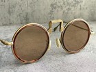 Antique C 19th Chinese Brass Round Eyeglasses Tortoiseshell Curl Temples Rare