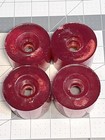 Vintage Nos Set Of 4 Skateboard Wheels Translucent Red Unbranded 70 80s Original