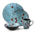 Floral Accents 16 Piece Dinnerware Set In Blue