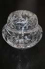 Vintage Cut Glass Powder Dresser Trinket Dish Jar With Lid