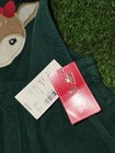 Gymboree Girls Size 6 Green Corduroy Overall Dress Reindeer Deer Christmas