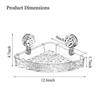 Suction Cup Corner Shower Shelf Corrugated Holder Organizer With 3 Hooks