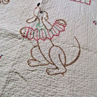 Vtg Baby Quilt Disney Mickey Minnie Donald Nursery Band Cross Stitch Embroidered
