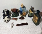Vintage Ezra Brooks Whiskey Decanter Liquor Bottle Porcelain Collector Set Of 6