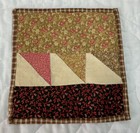 Vintage Antique Patchwork Quilt Small Table Topper  Early Calicos  Triangles