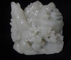 Fine Old Chinese Hand Carving Landscape White Jade Statue Home Ornament