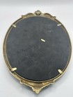 Vintage Solid Brass Unicorn Fantasy  70s Framed  Wall  Hanging Mirror W Flowers