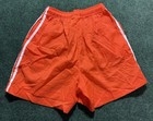 Vintage Adidas Nylon 3 Stripes Running Soccer Orange Shorts 90s 80s Size Medium
