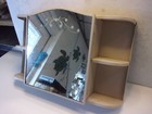 Vintage Tin  Medicine Cabinet  With Side Shelves And Engraved Mirror