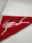 Vintage Taylor Co  Red Scuba Diver Boat Marine Nylon Pennant Flag 9x17   